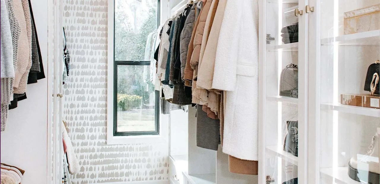 The same space with a custom storage system installed