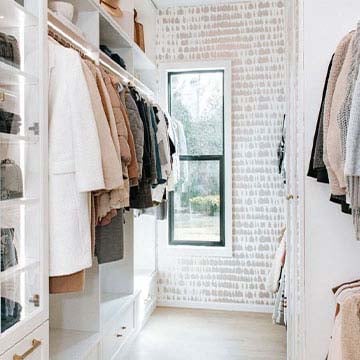 Bright closet with a window