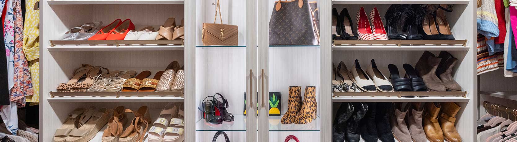 Lit closet shelving