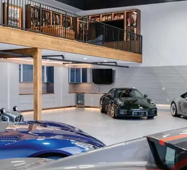 Custom garage cabinetry and flooring