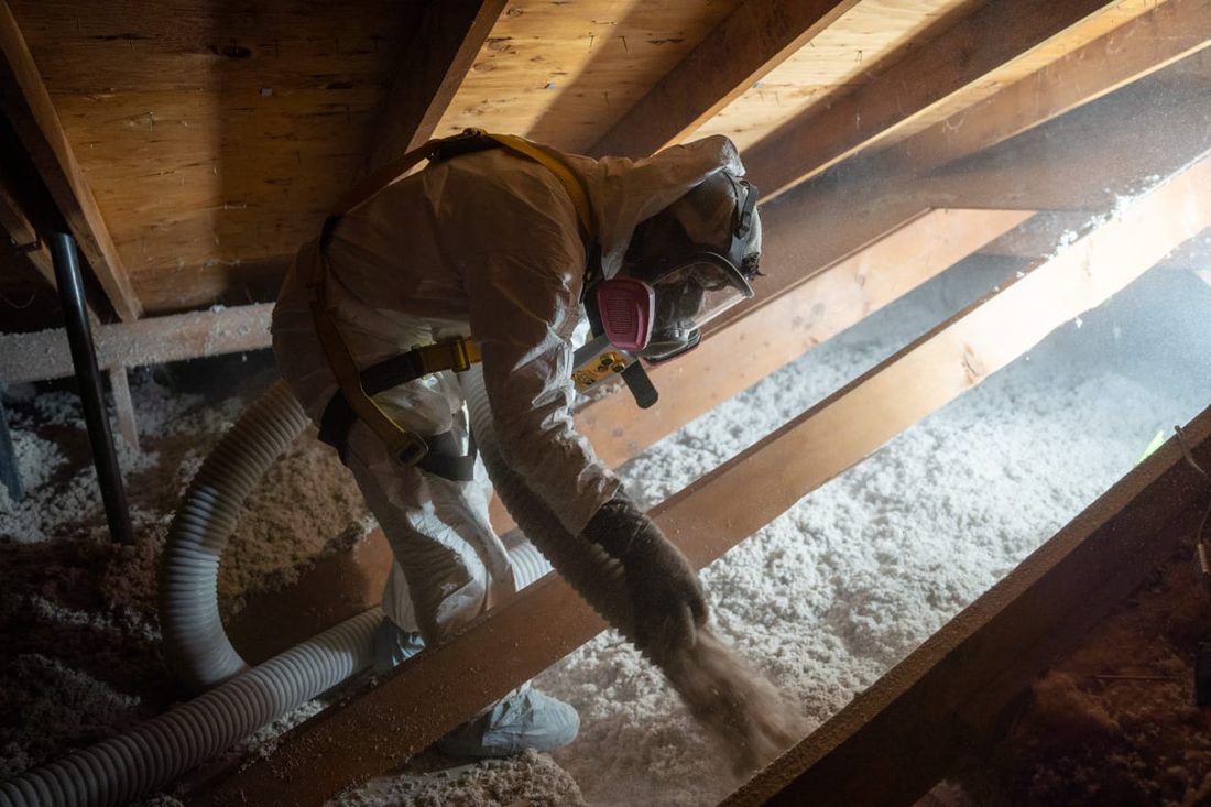 Blown-in attic insulation