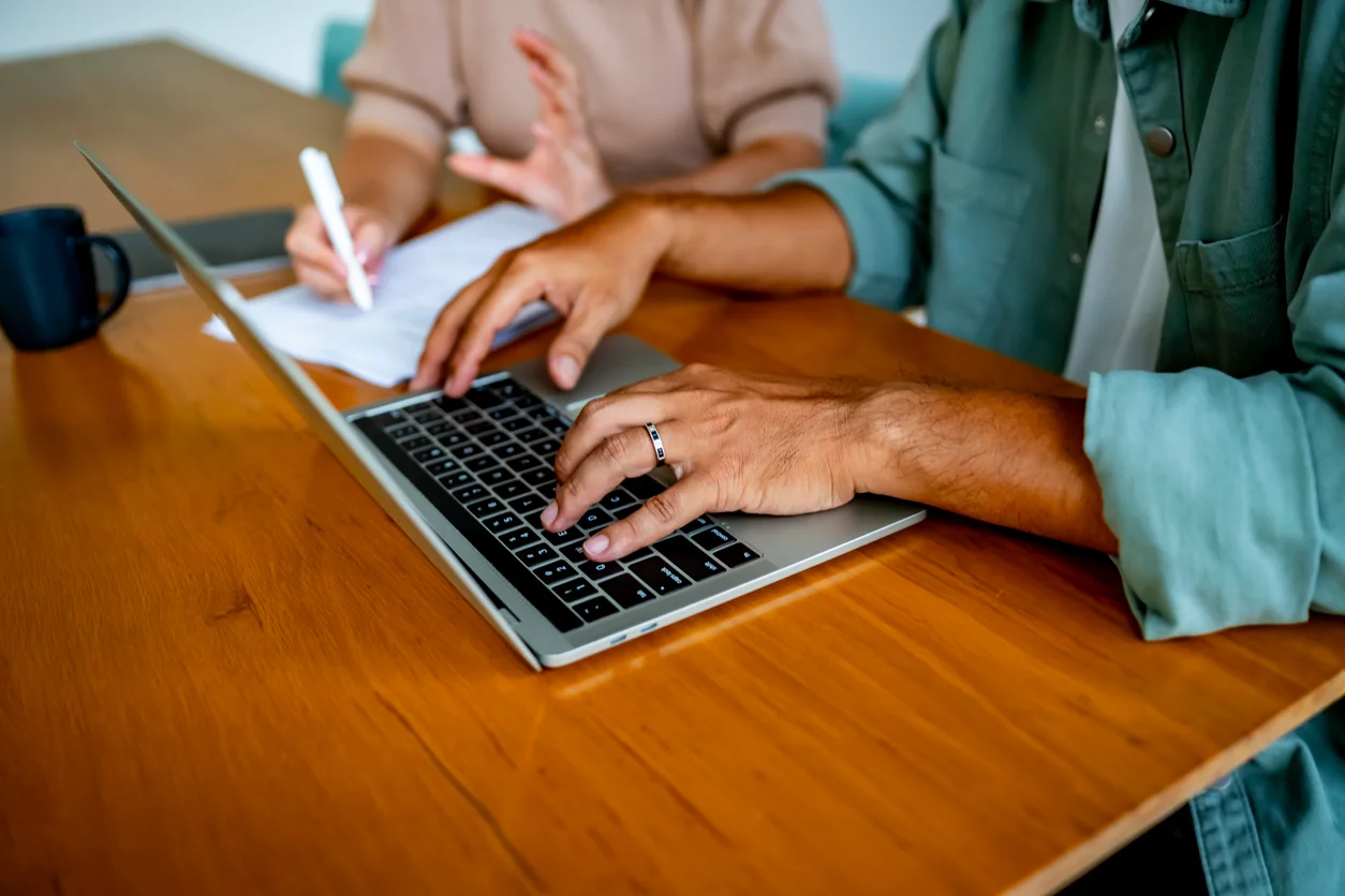 Homeowners reviewing financing options