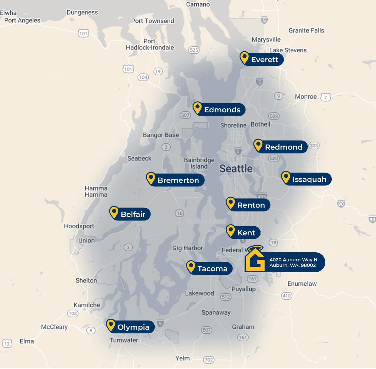Washington service area