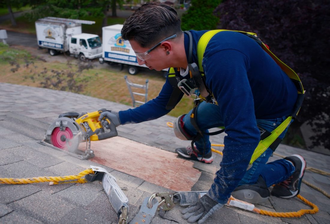 Roof repair work