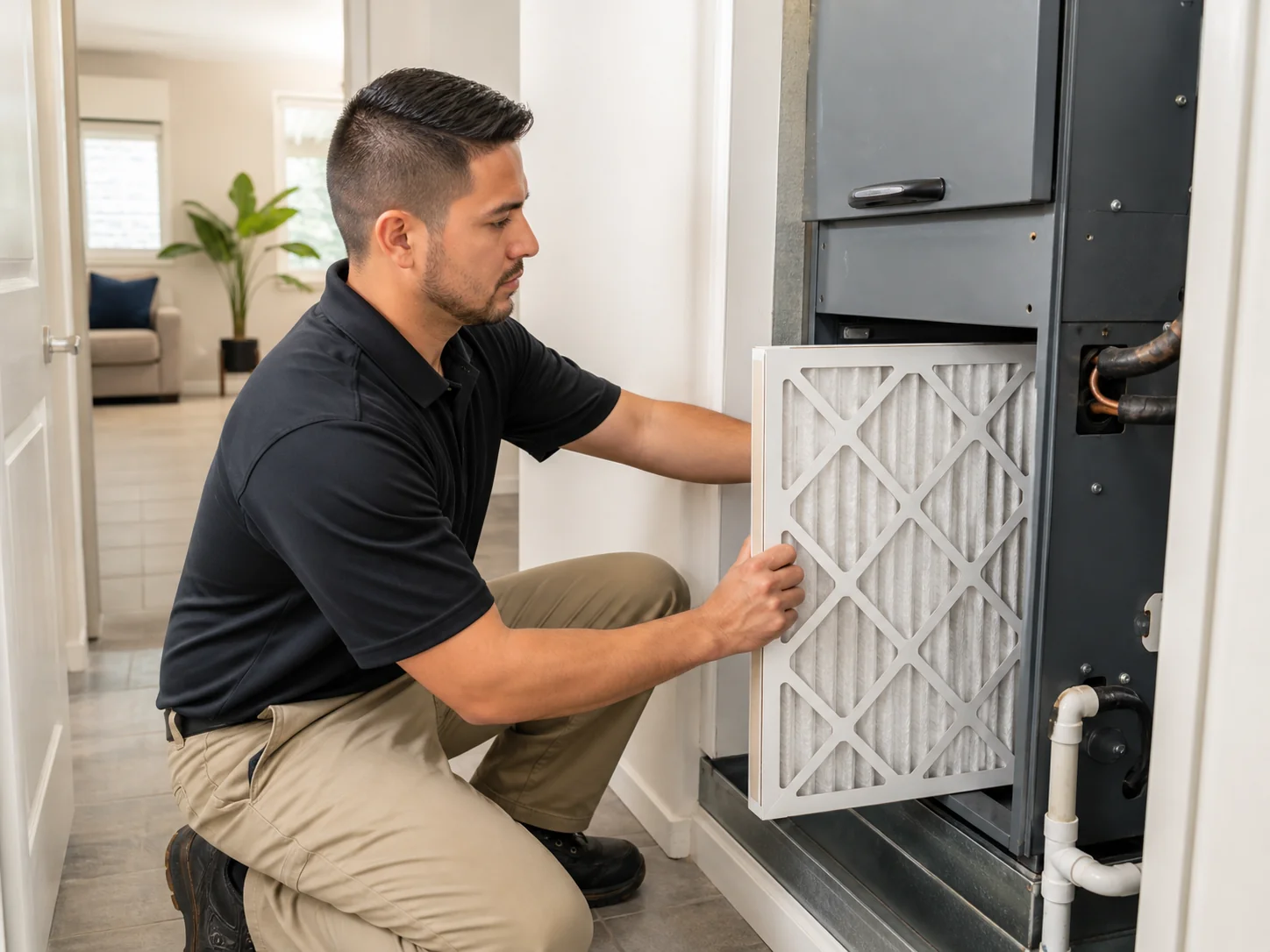 Illustrative placeholder of a high-efficiency residential air filter