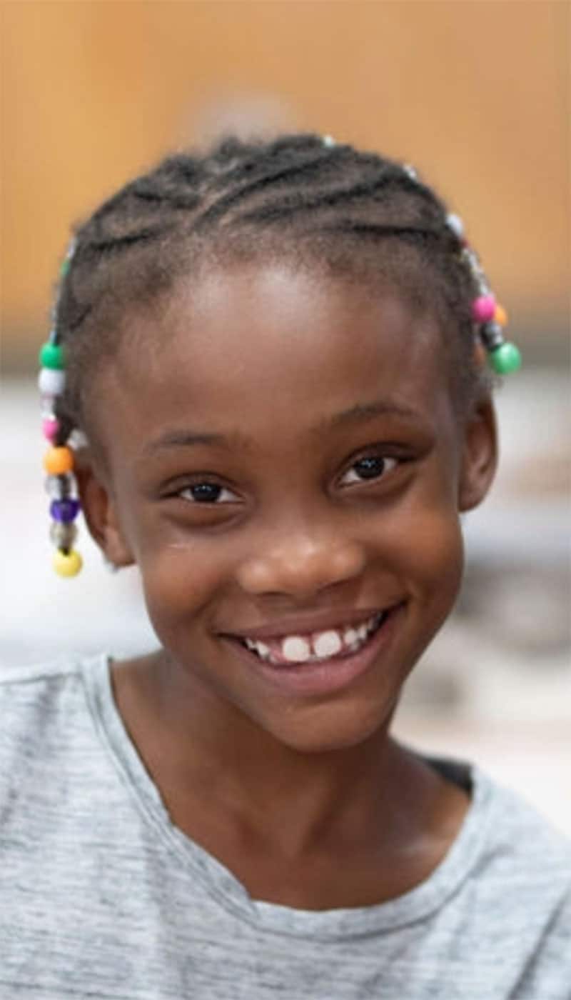a close-up of a girl