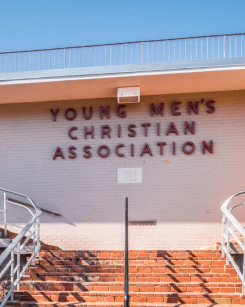 a building with a sign on the side