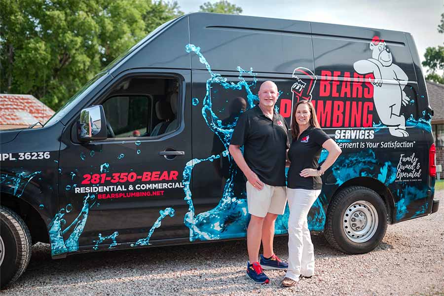 Bear and Corri, husband-and-wife leaders of Bear's Plumbing