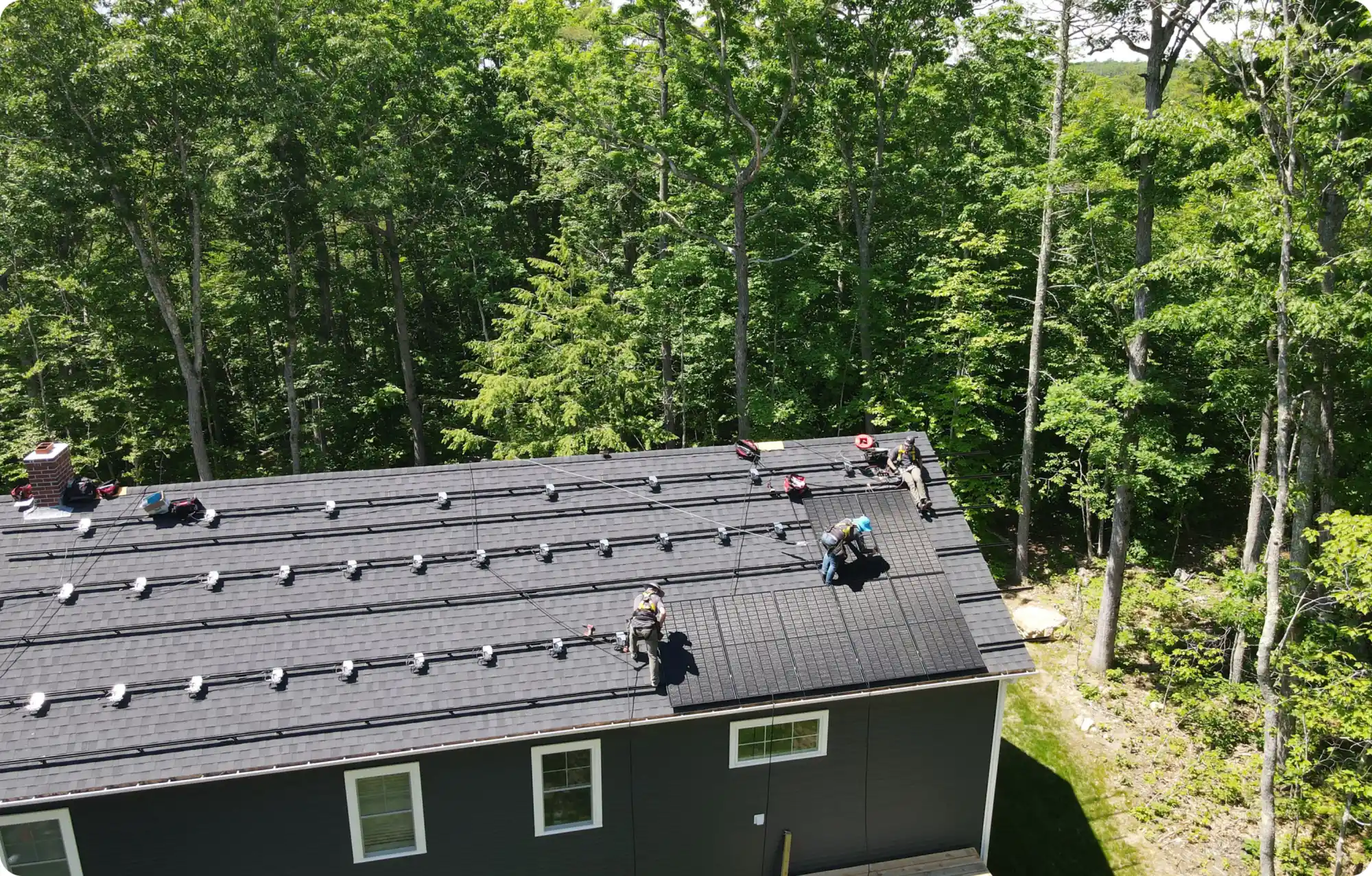 In-house crew installing a system