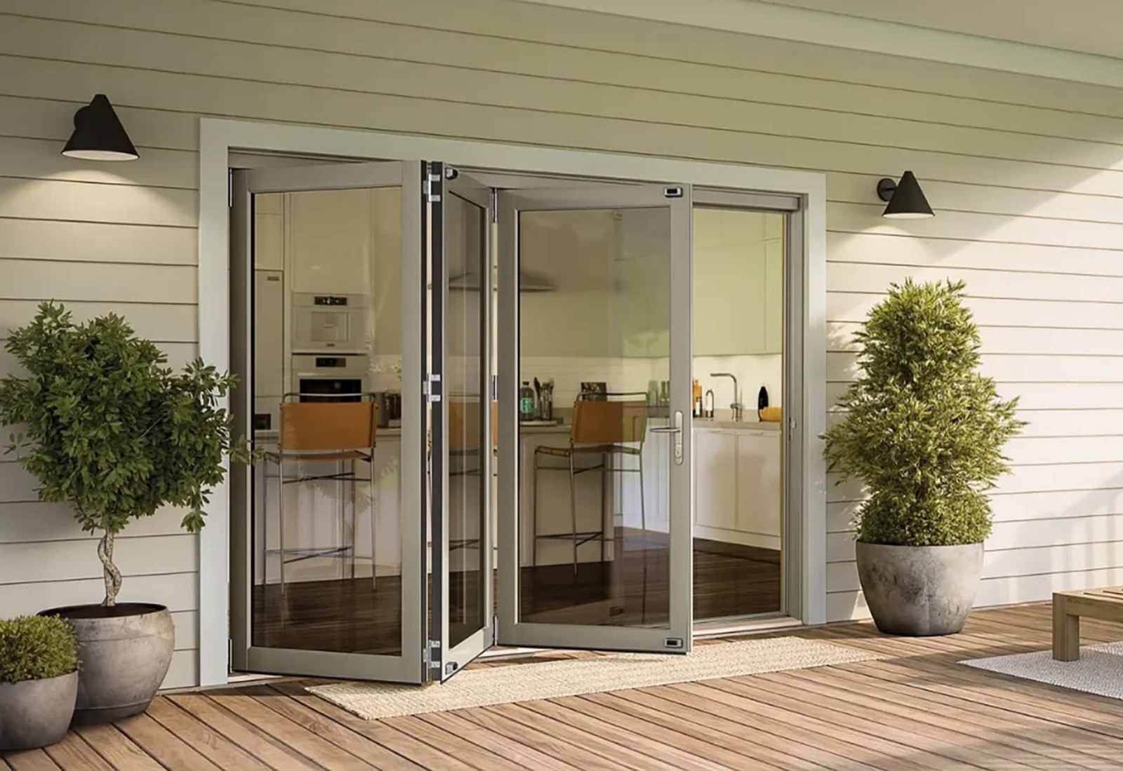 Folding patio door
